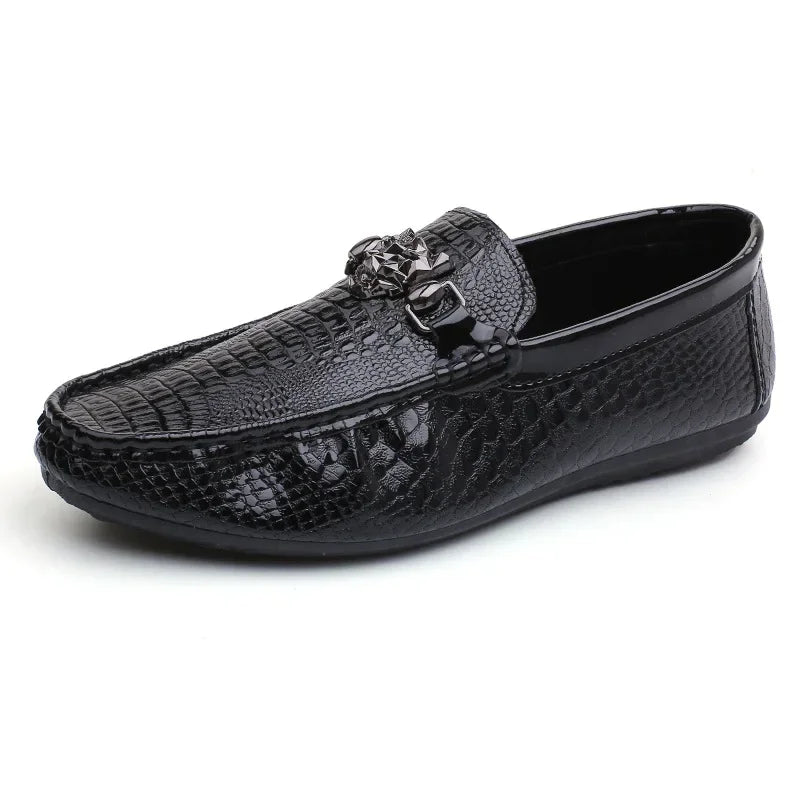 Men's Crocodile Pattern Trendy Breathable Shoes