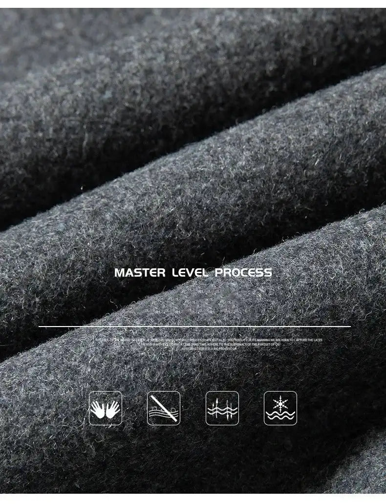 Men's Casual Fleece Liner Wool Slim Fit Trench Jacket
