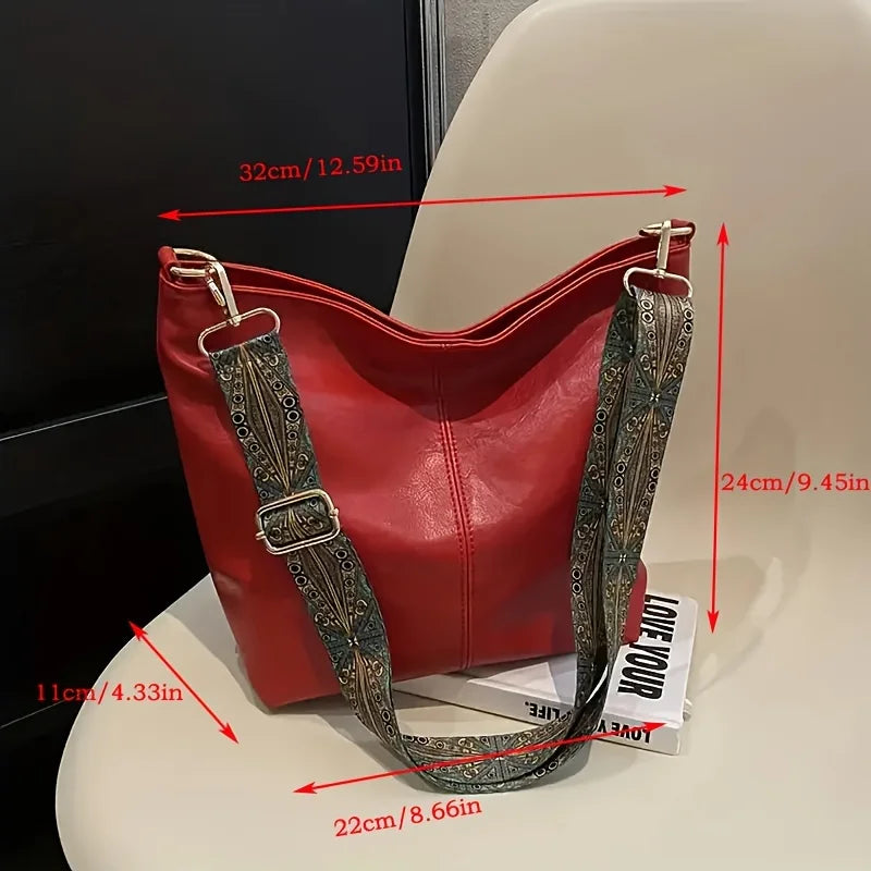 Women's Large Capacity Geometric Wide Shoulder bag