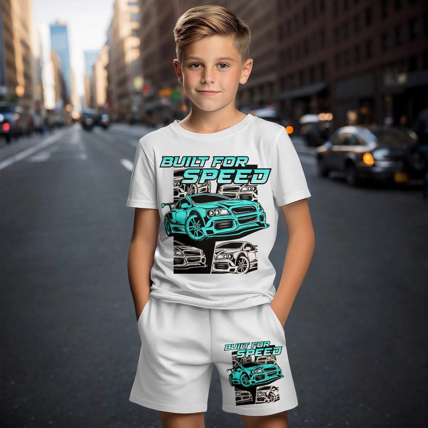 Kids Summer Short Sleeve T-Shirt Short Set