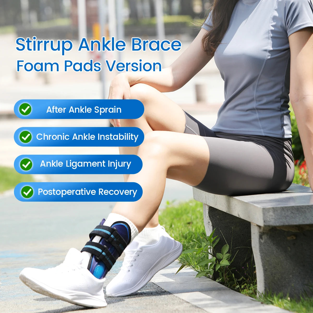 Ankle Splint Brace Foot Support Fracture Sprain Adjustable