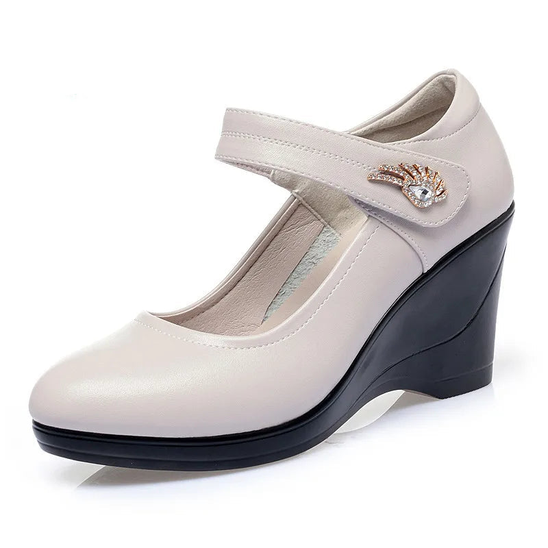 Women's Platform Wedge High Heel Shallow Shoes