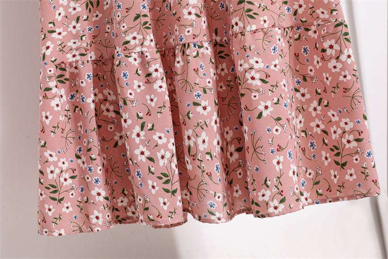 Women's Bohemian High Waist Beach Chiffon Long Dress