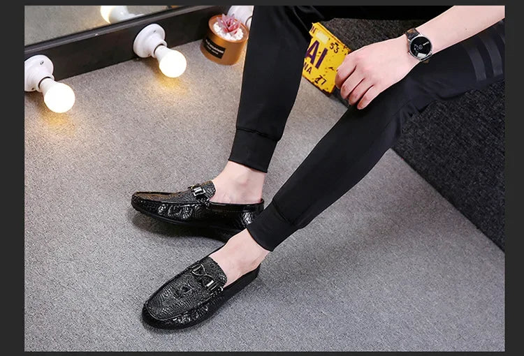 Men's Crocodile Pattern Trendy Breathable Shoes