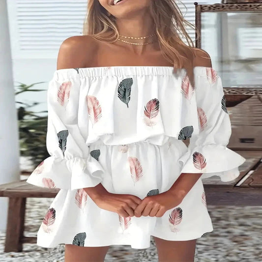Women's Off Shoulder Slash Neck Blouse Tops