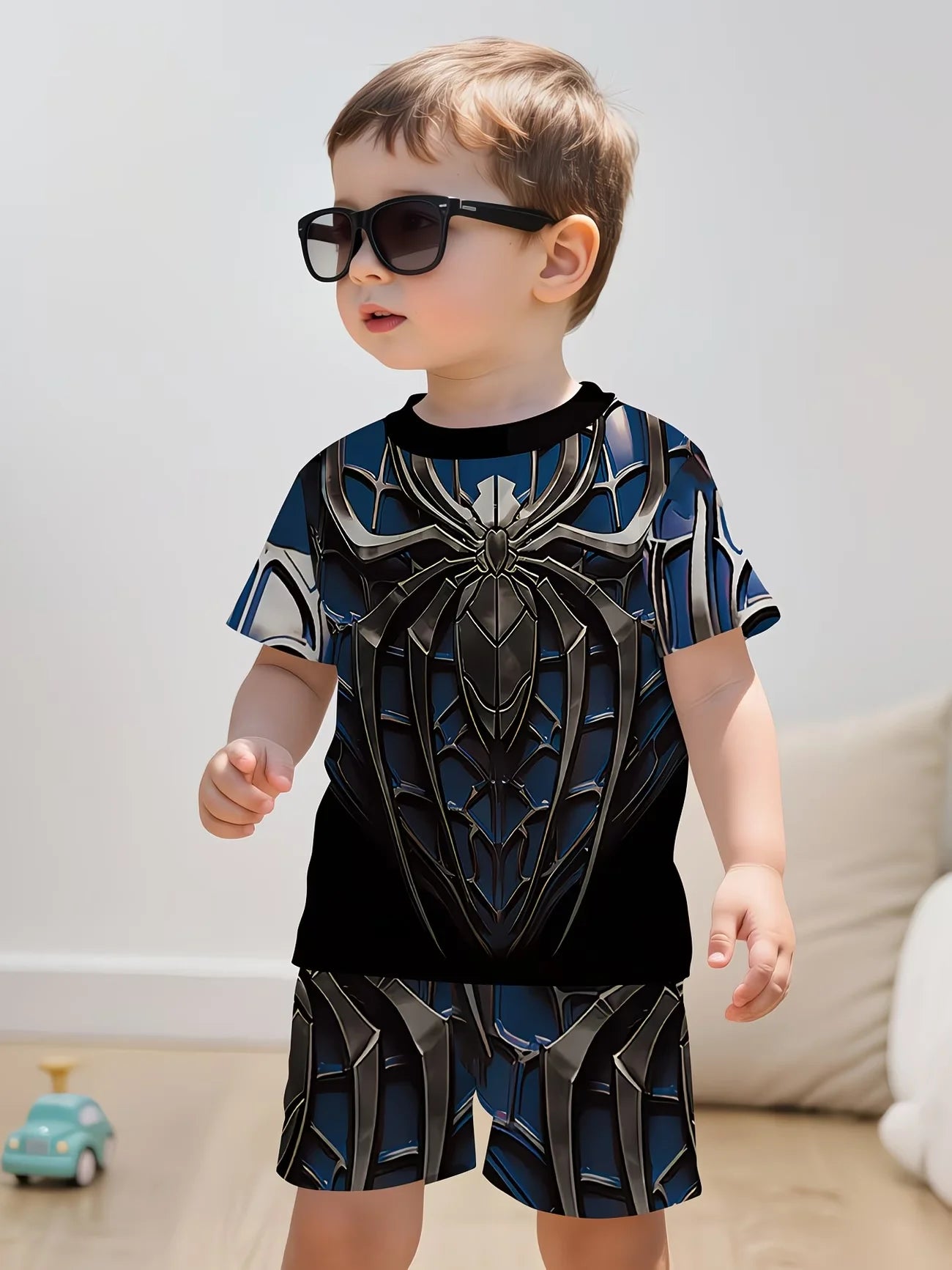 Boys 2Pcs Short Sleeve T-Shirt Shorts Set