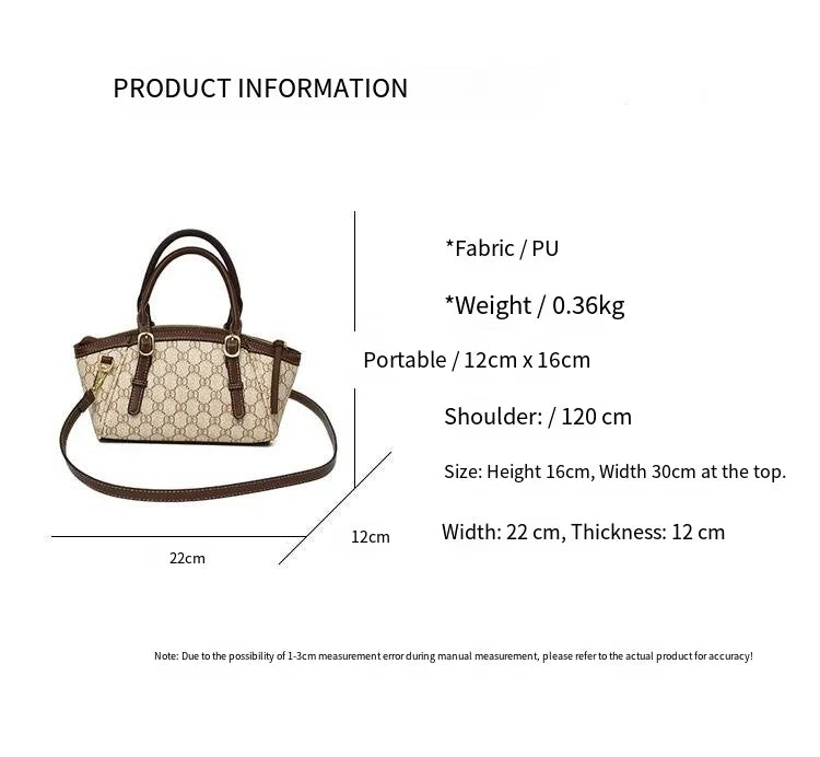 Women's Classic Monogram Print Handheld Satchel Bag