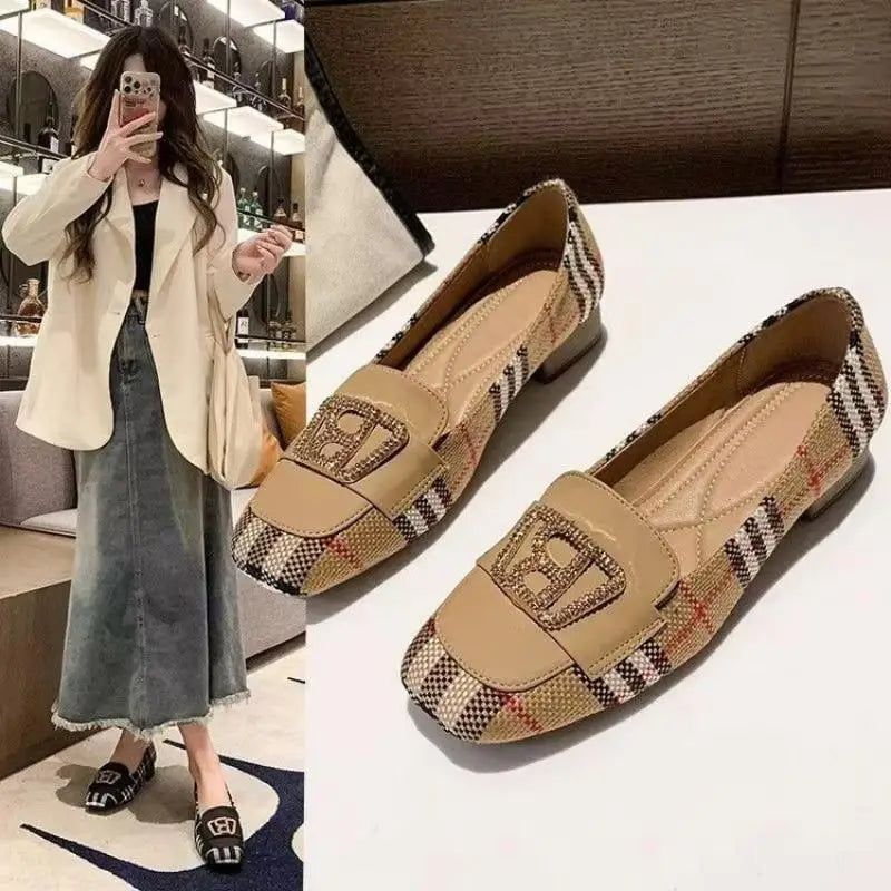 Women's Low Chunky Heels Versatile Style Shoes
