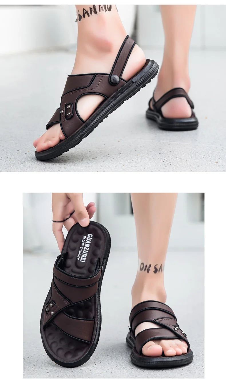 Men's Open Toe Flat Beach Sandals Slippers