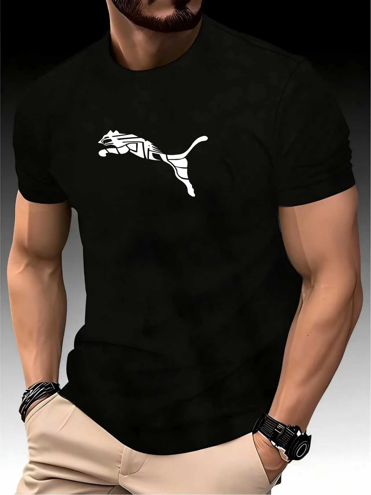 Men's Crewneck Casual Trend High End High Quality T-shirt