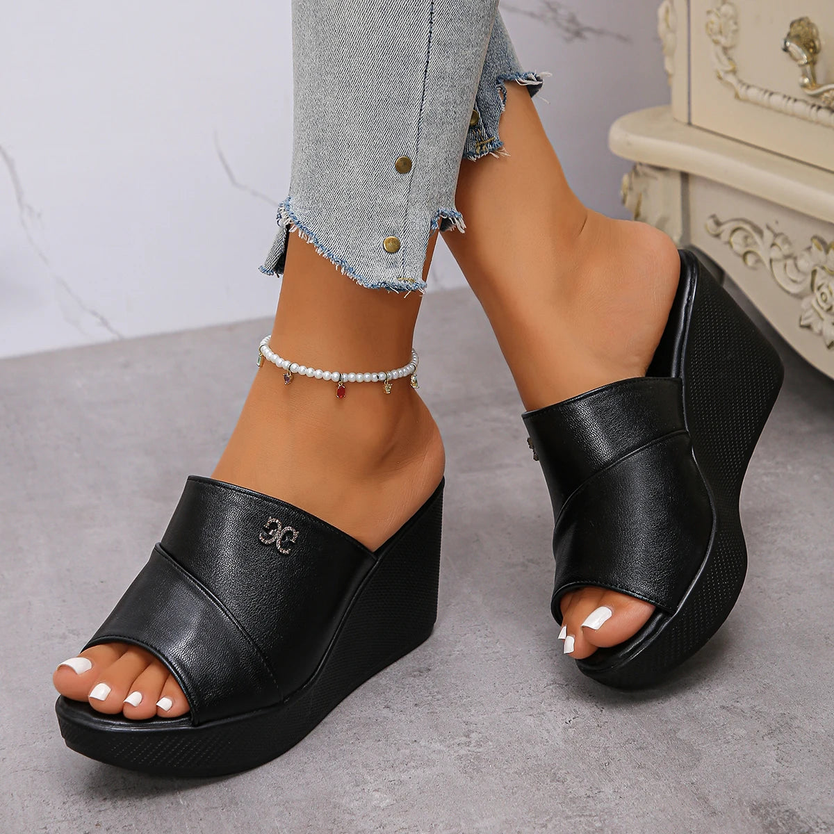 Women's Comfortable High Heels Slippers Sandals