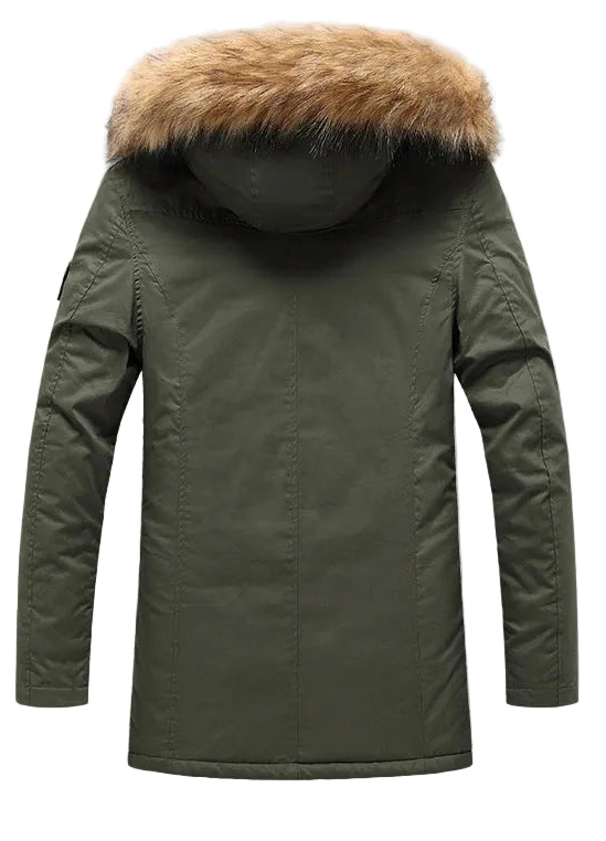Men's Windproof Hooded Multi Pocket Fur Collar Jacket