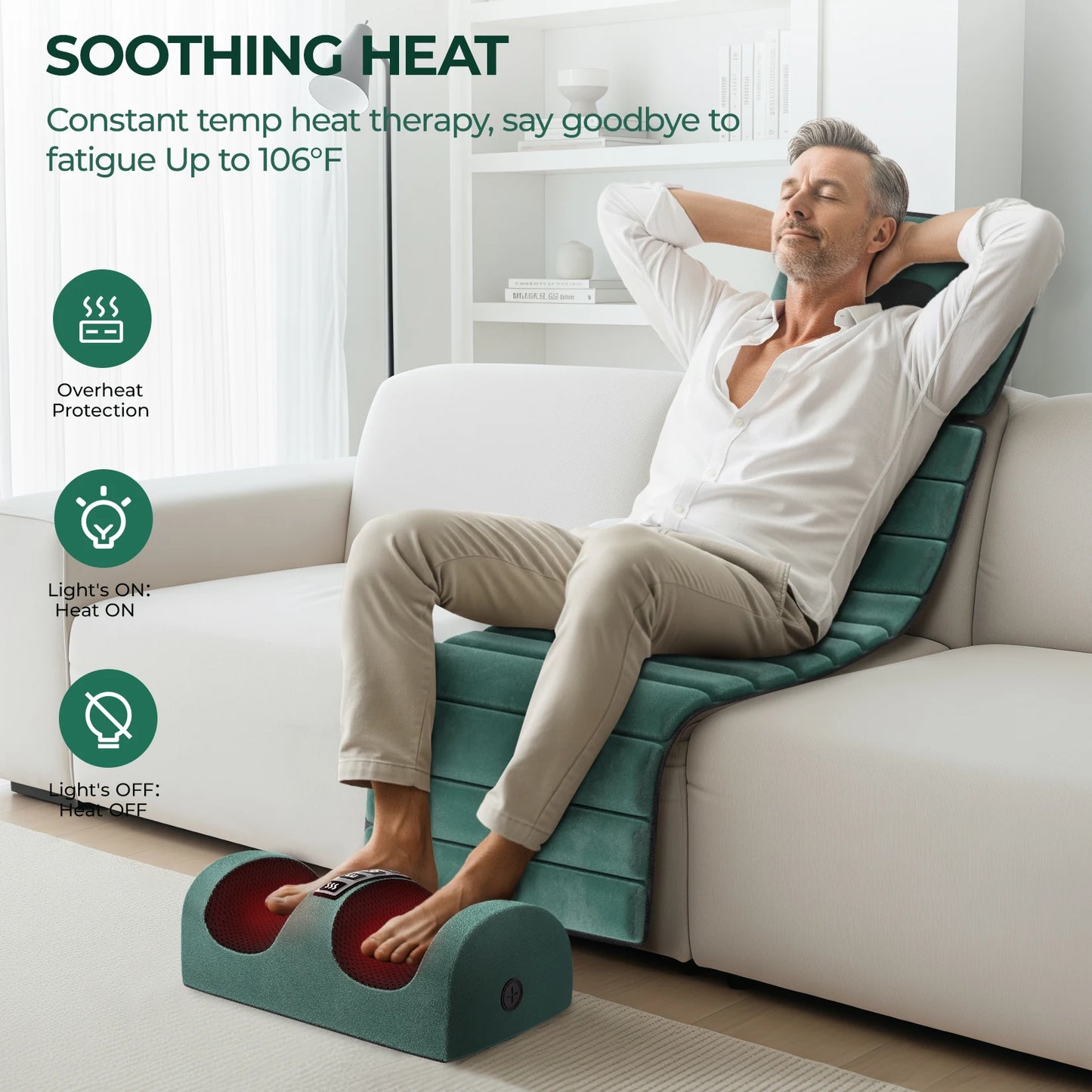 Full Body Massage Mat with Heat Detachable Massager Pad