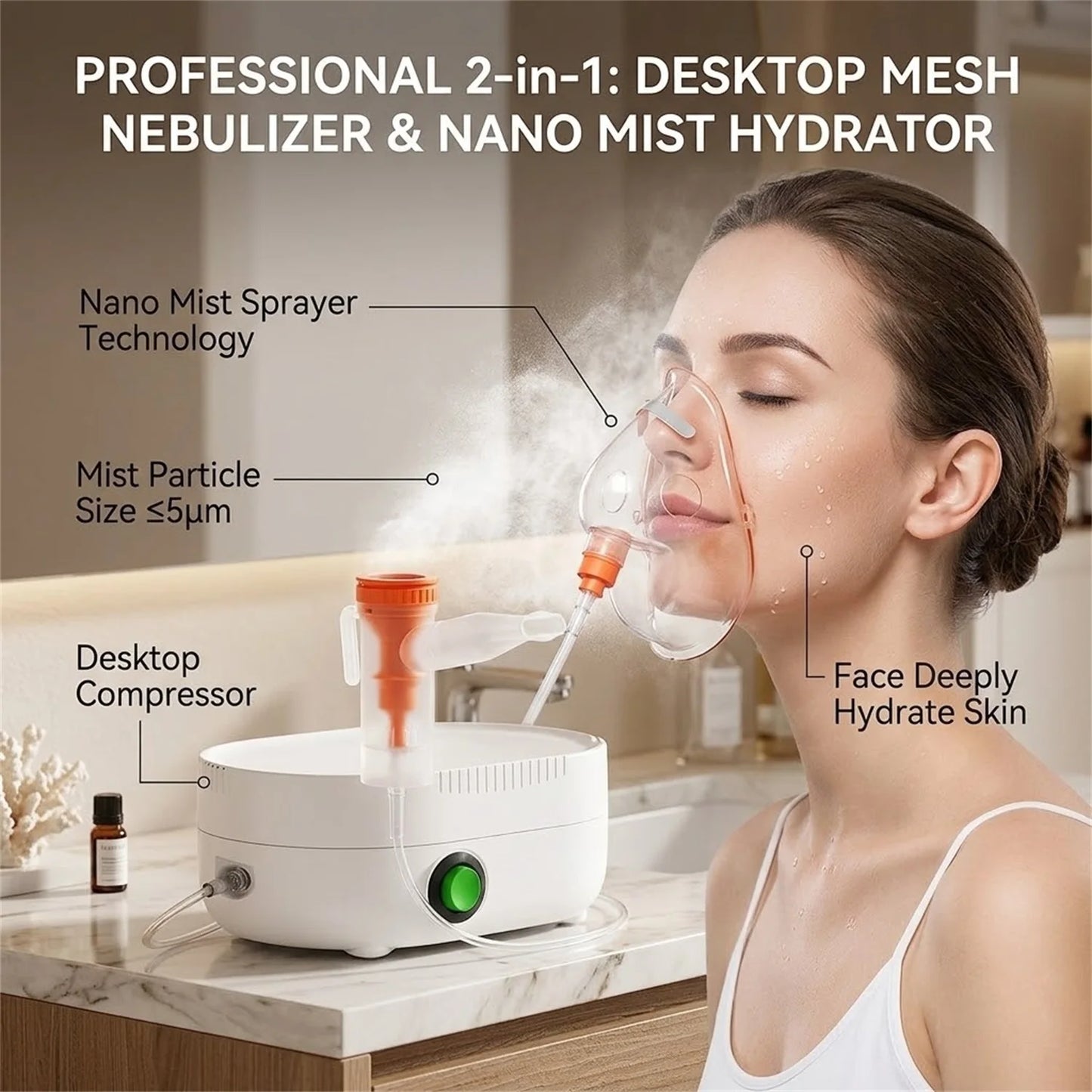 Handheld Portable Mesh Silent Inhaler Nebulizer