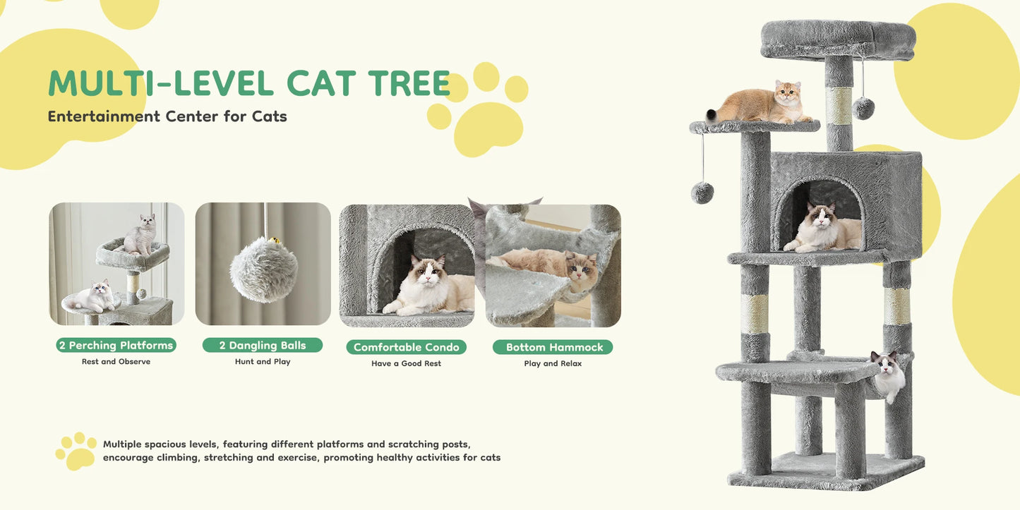 Cat Tree Tall Multi Cat Climbing Tower