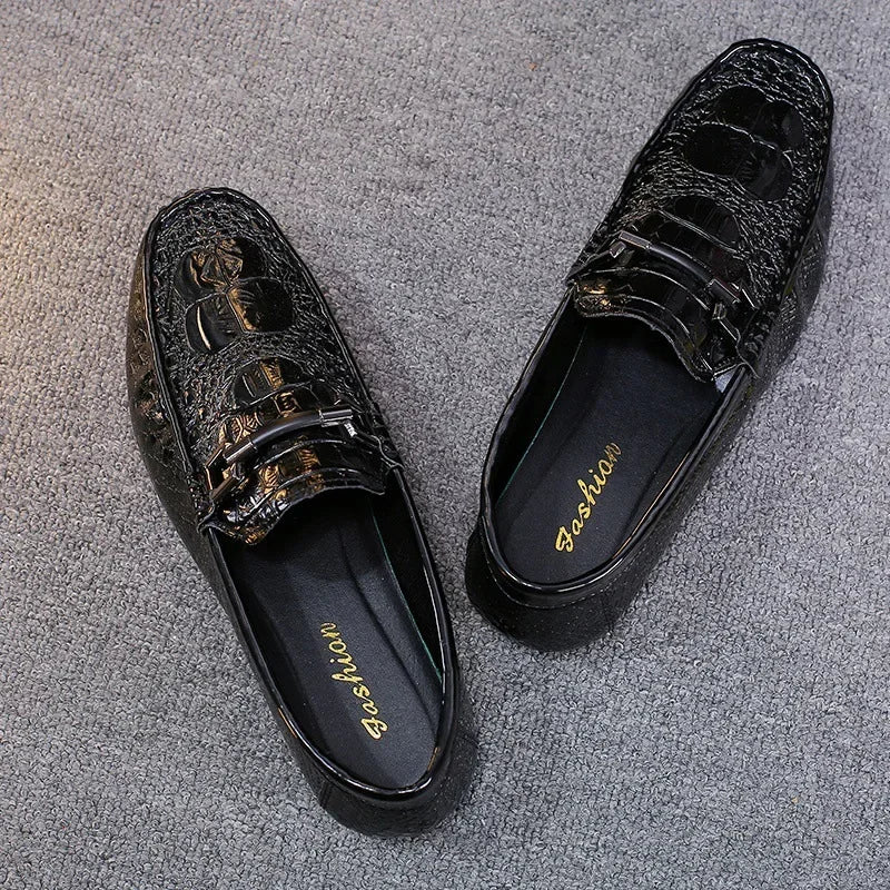 Men's Crocodile Pattern Trendy Breathable Shoes