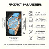 PU Leather Strap Zinc Alloy Case Quartz Watch Jewelry Set