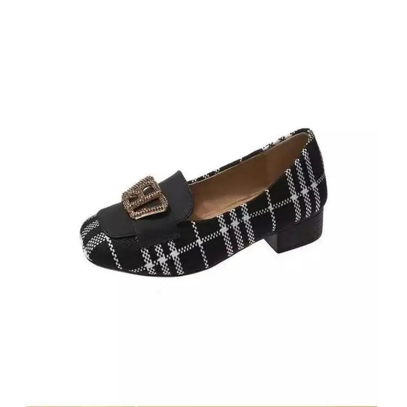 Women's Low Chunky Heels Versatile Style Shoes