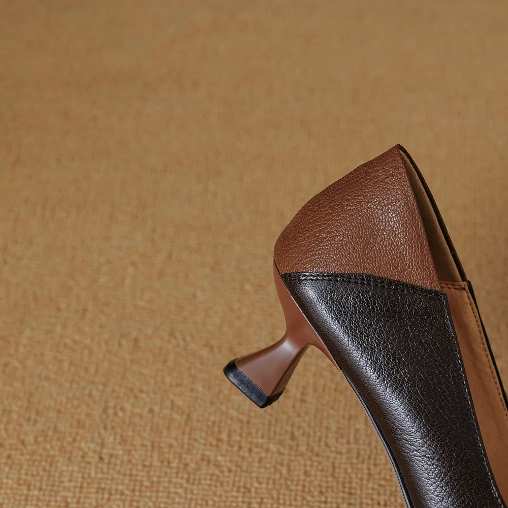 Women's High Quality Leather High Heels Pumps Shoes