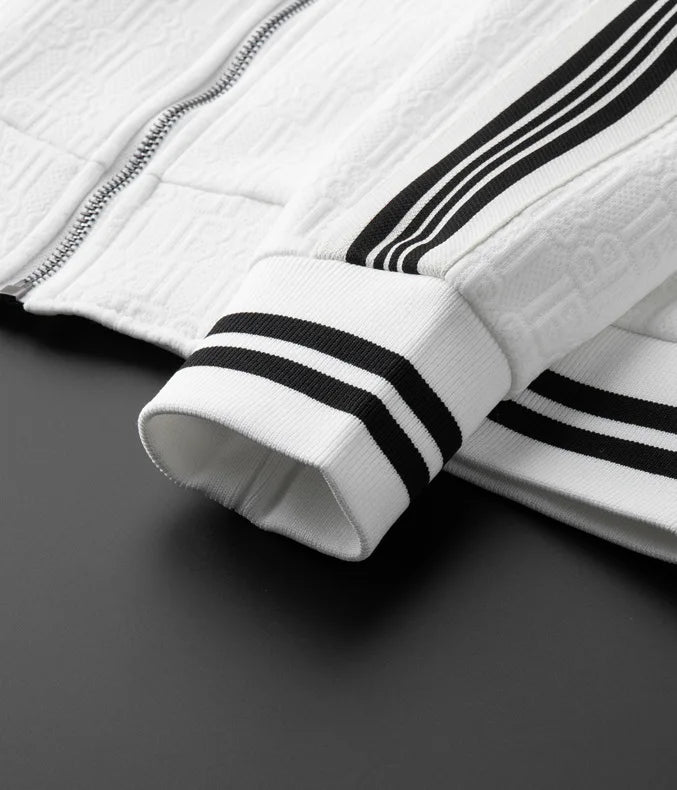 Men's 2Psc Striped Side Pattern Embroidery  Joggers Suit Set