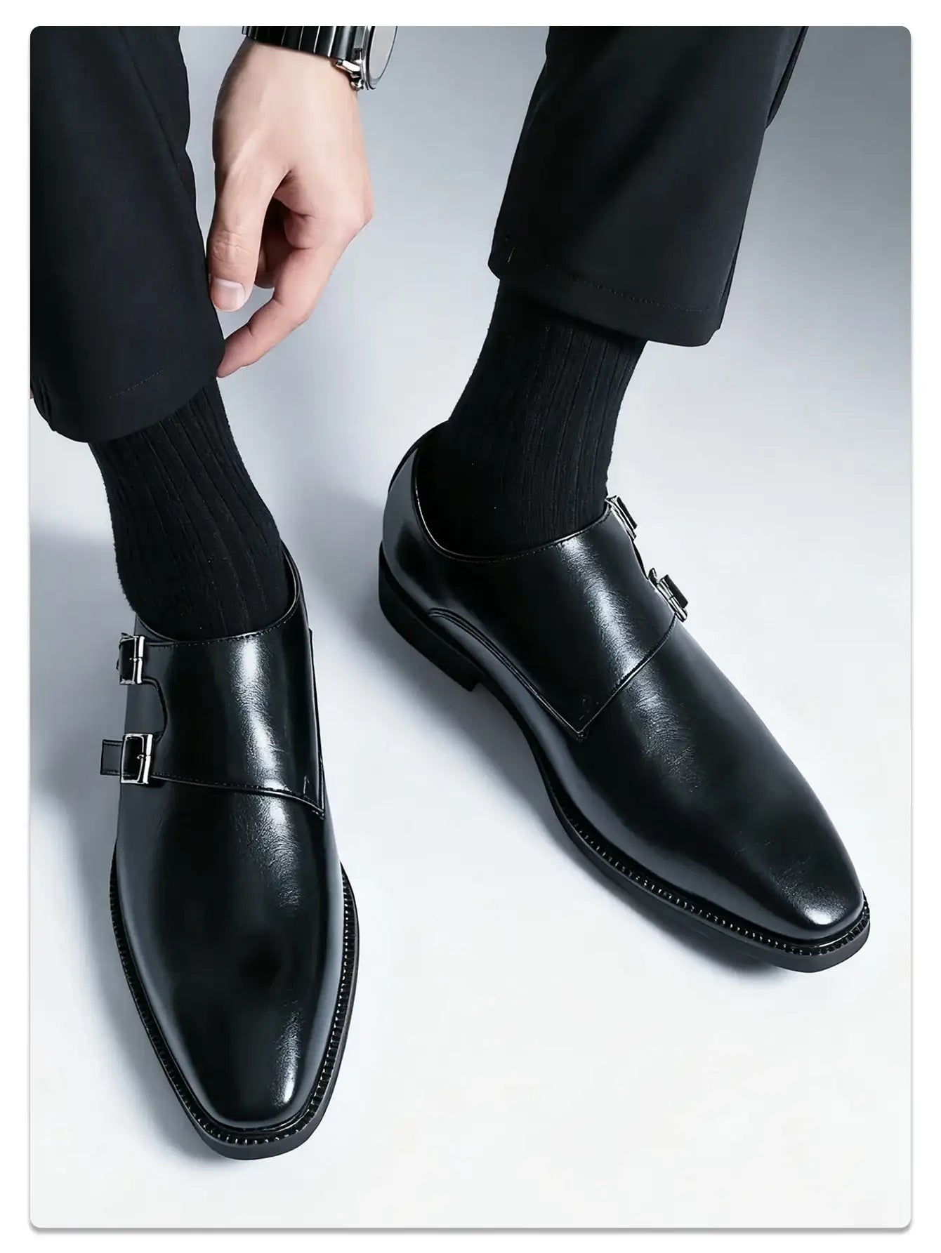 Men's Monk Leather Business Comfortable Oxfords Shoes