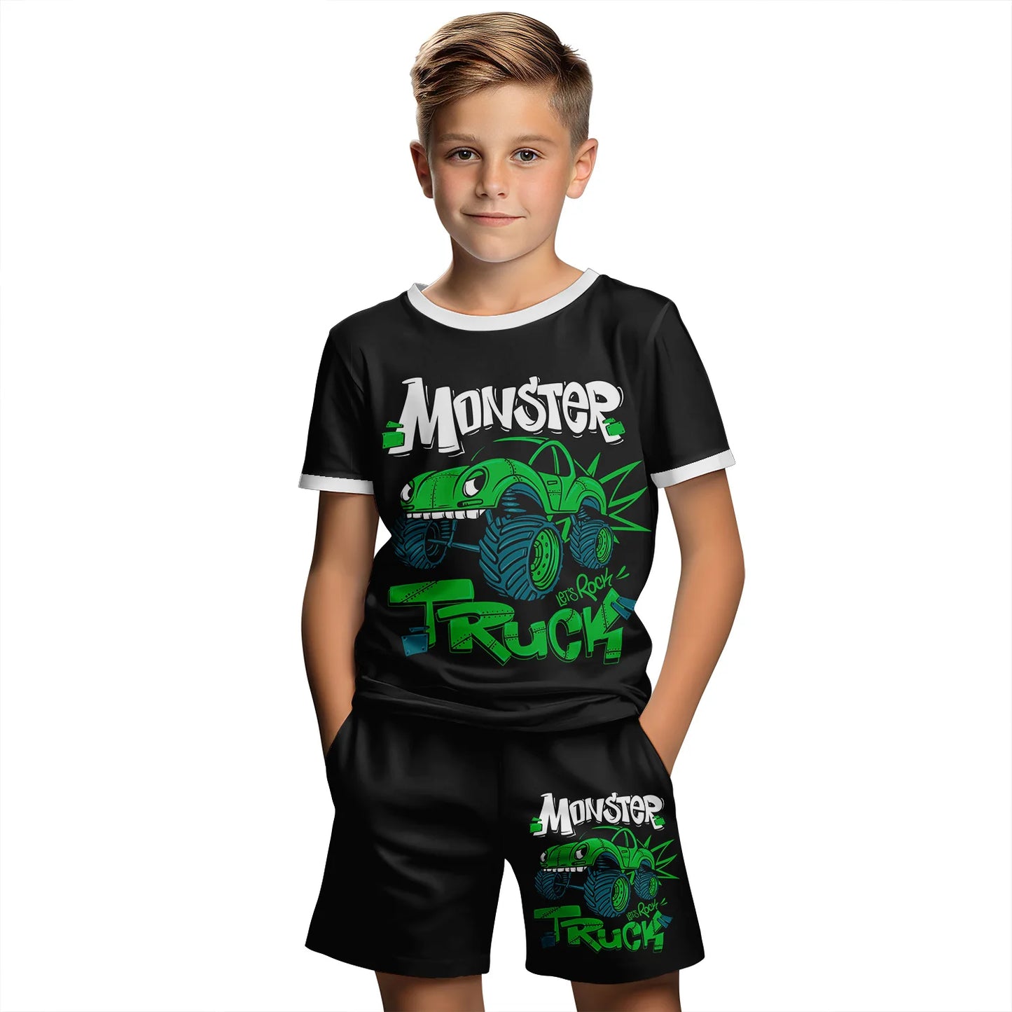 Kids Summer Short Sleeve T-Shirt Short Set