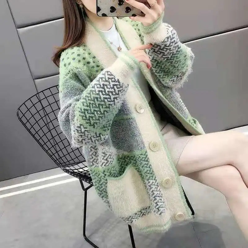 Women's Thick Loose Knitted Sweater Cardigan