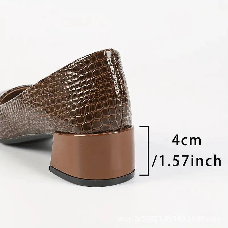 Women's Chunky Heel Commuter Artificial Leather Shoes