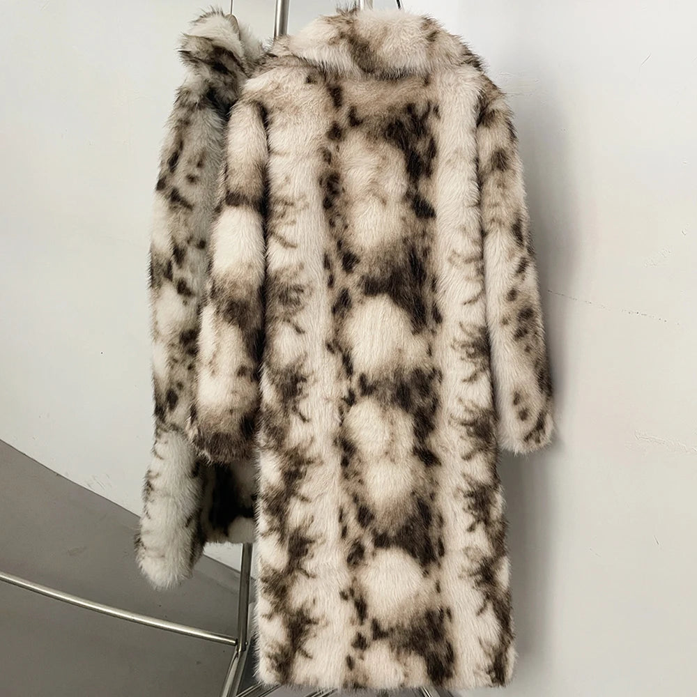 Women's Long Faux Fur Fluffy Thick Coat