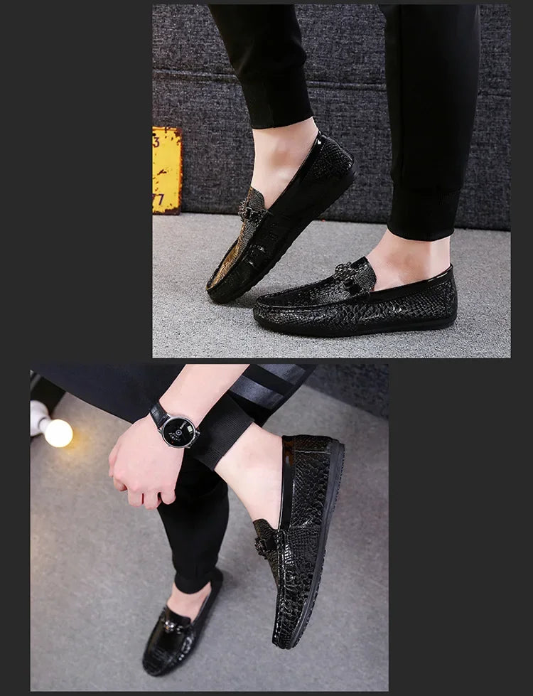 Men's Crocodile Pattern Trendy Breathable Shoes