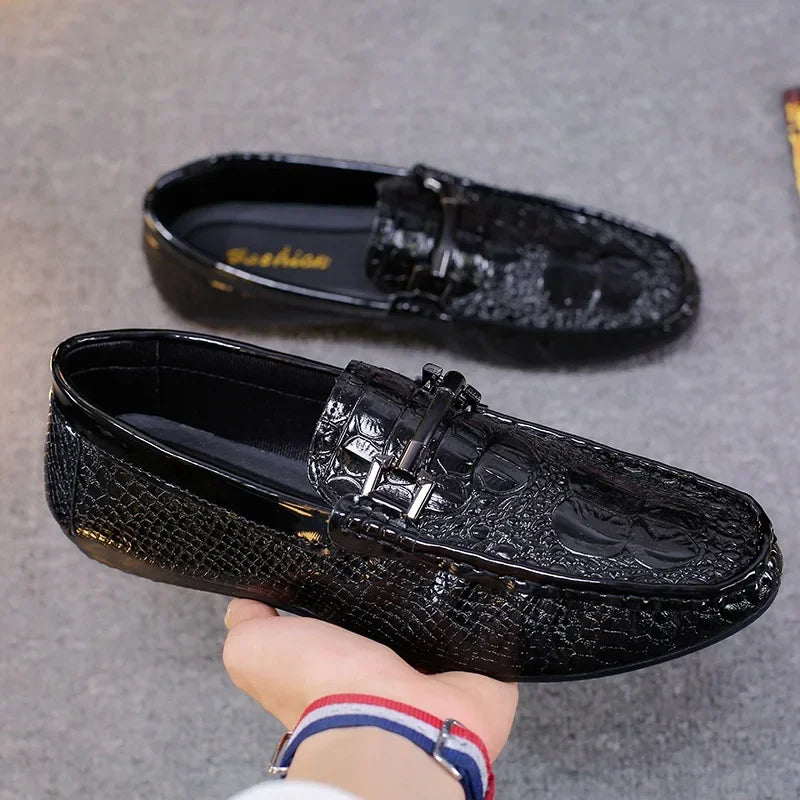 Men's Crocodile Pattern Trendy Breathable Shoes