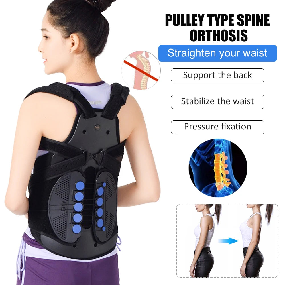 Pulley Posture Corrector Back Brace Shoulder Waist Lumbar Support