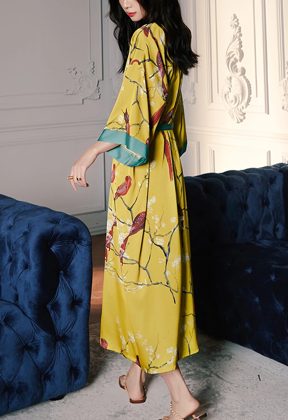 Women's Silk Satin Lightweight Soft Bathrobe Set