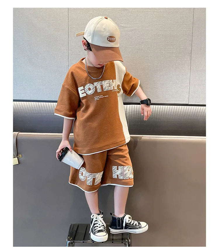 Boys 2Pcs Top And Short Tracksuit Sets