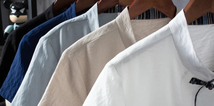 Men's 2PCs Cotton Linen Shirts Pants Set