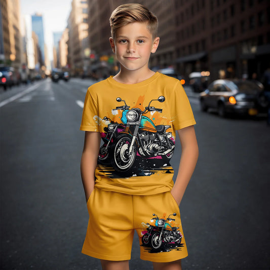 Kids Summer Short Sleeve T-Shirt Short Set