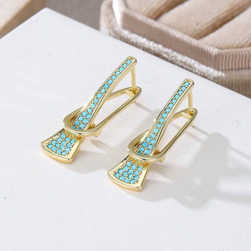 Ladies' Elegant Fashion Green Synthetic Turquoise Earrings