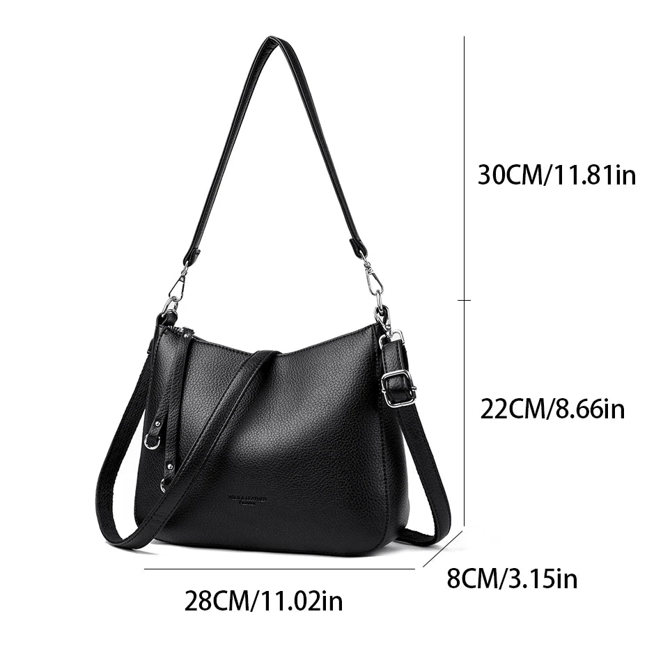 Women's Soft Leather Messenger Shoulder Bag