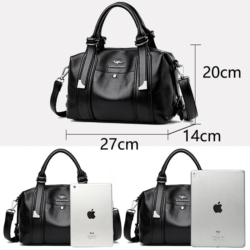 Woman's Luxury Designer Trendy Large Capacity Leather Handbag