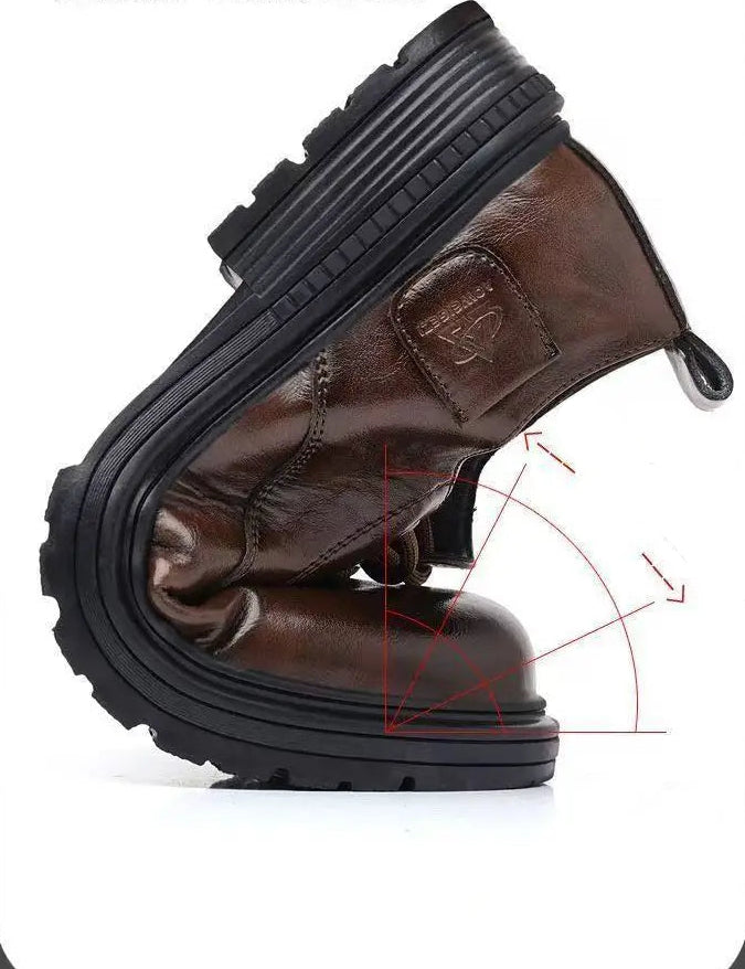 Men's Low Cut Genuine Leather British Retro Style Boots Shoes
