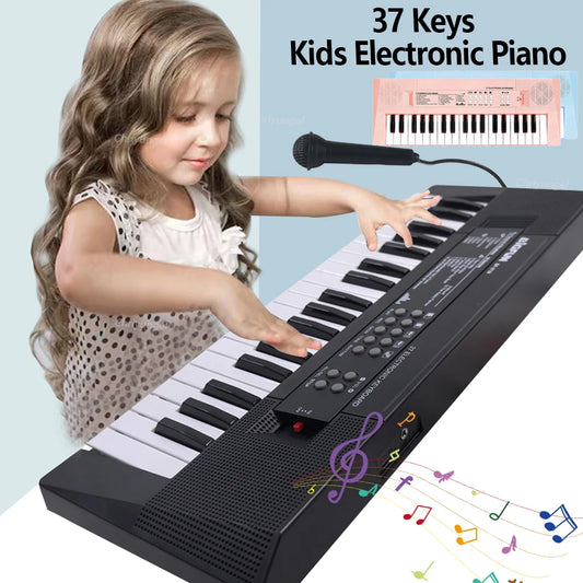 37 Keys Electronic Piano Keyboards with Microphone Rechargeable Education Toy