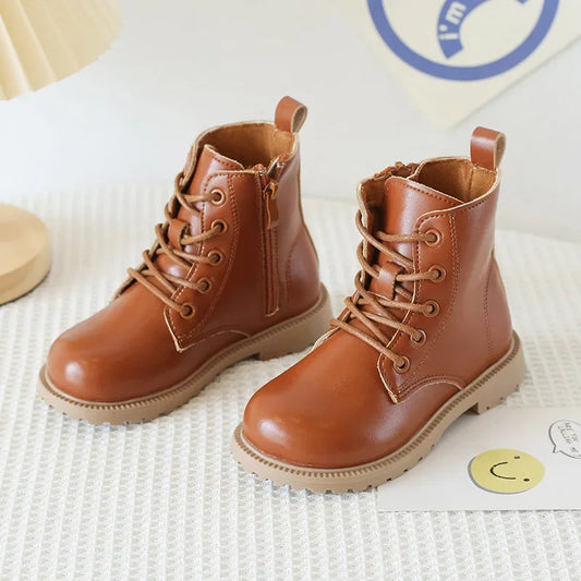 Kids Fashion Leather Shoes Boots