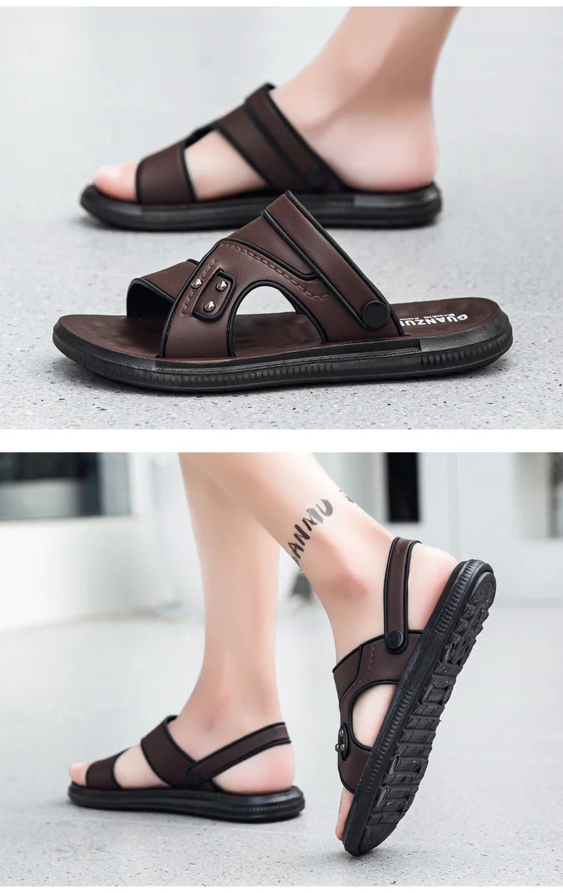 Men's Open Toe Flat Beach Sandals Slippers