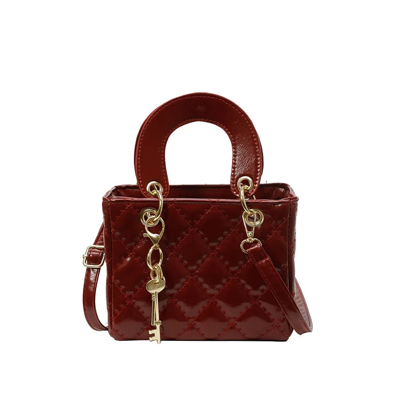 Women's Fashionable Texture Diamond Grid Shoulder Bag