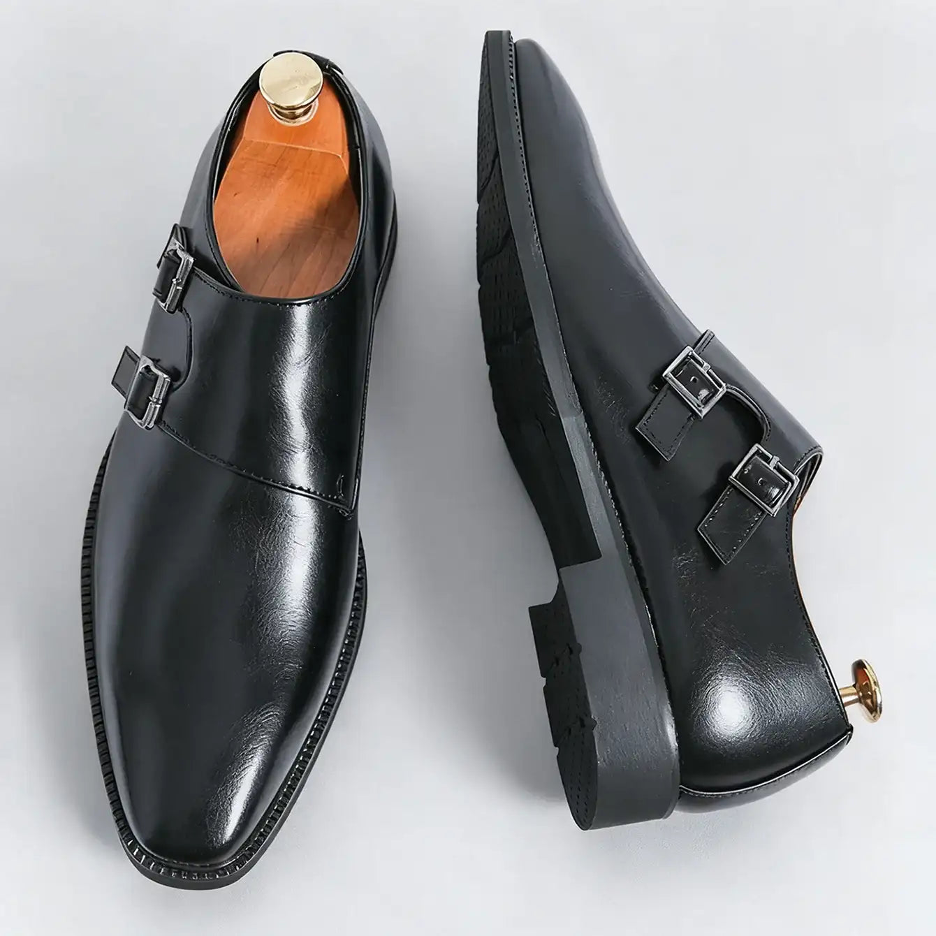 Men's Monk Leather Business Comfortable Oxfords Shoes