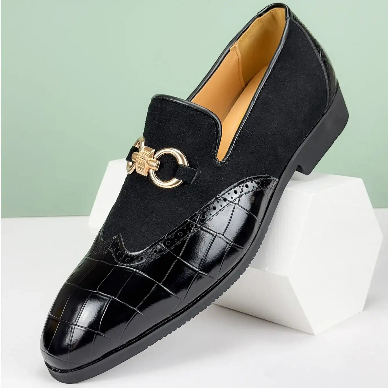 Men's British Style Oxford Breathable Leather Business Loafers Shoes