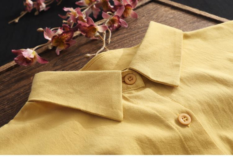 Women's Loose Breathable Midi Shirt Blouse