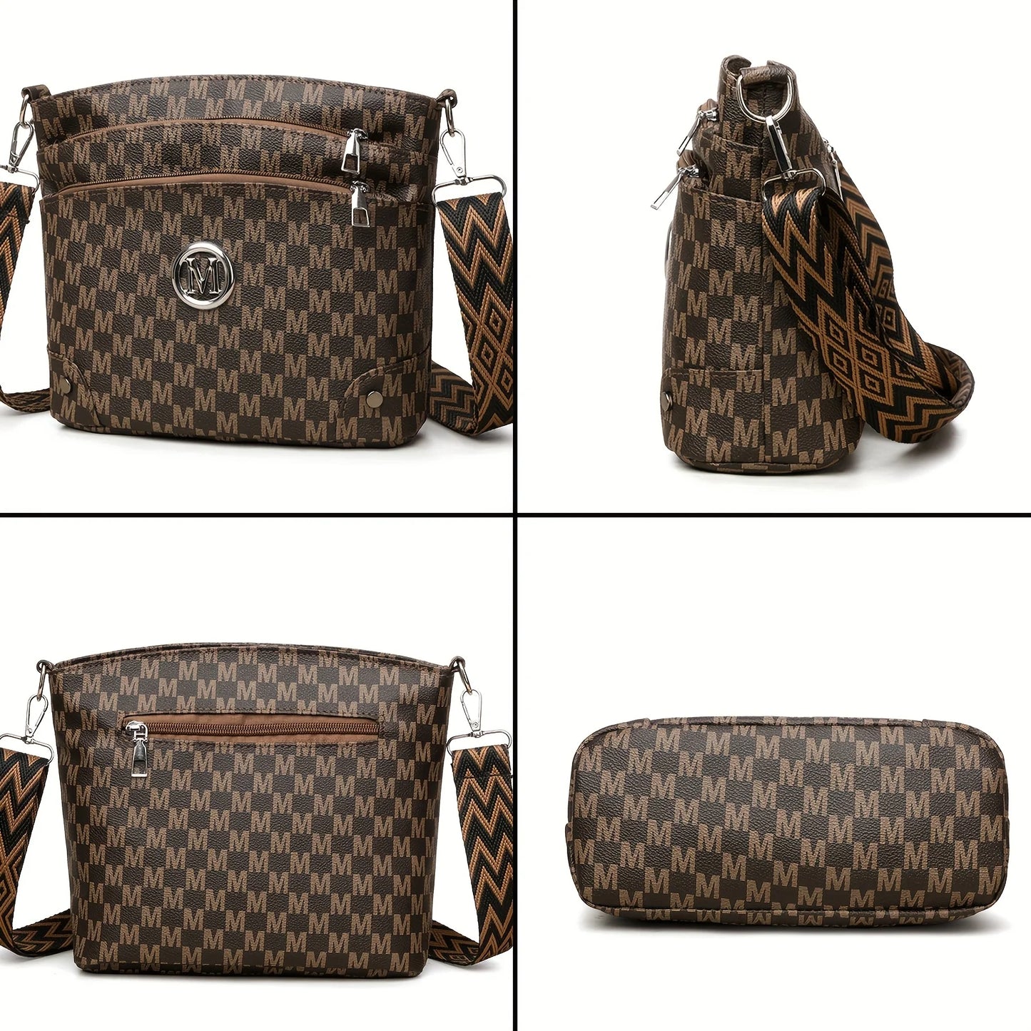Women's Multi-Pocket Adjustable Shoulder Strap Shoulder Bag