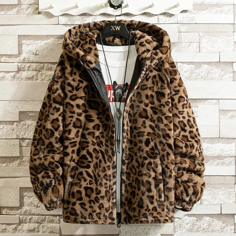 Women's Cow Faux Fur Turn Down Collar Casual Coat