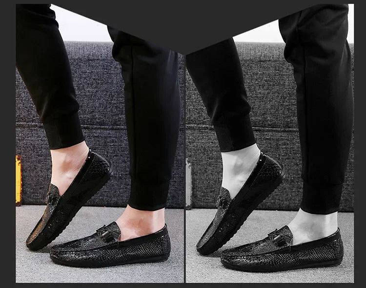 Men's Crocodile Pattern Trendy Breathable Shoes